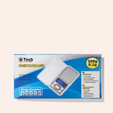 A digital precision scale from 0.1 to 0.500g