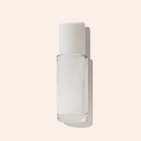 Flacon roll-on en verre blanc à bille pour huiles essentielles