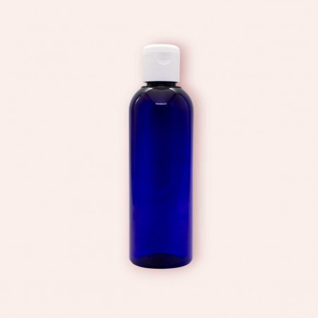 Blauw PET-flesje met klapdop voor zelfgemaakte crème, gel, shampoo ...