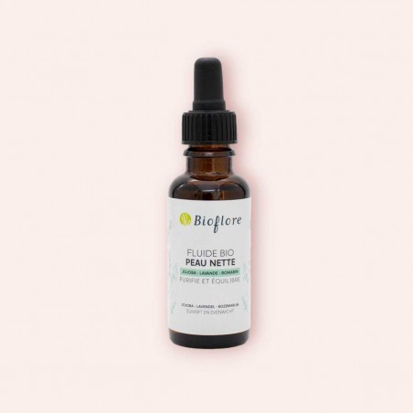 Le fluide Peau Nette de Bioflore conçu pour les peaux grasses à imperfections