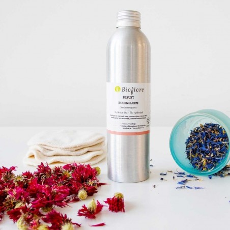 Hydrolaat van bio korenbloem reinigt vermoeide ogen, verlicht de huid